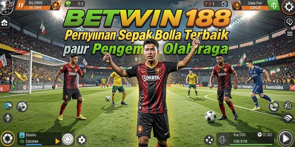 Tampilan gameplay menegangkan dalam BETWIN188 saat bertanding di lapangan sepak bola.