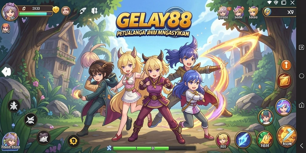 Tampilan gameplay GELAY88 yang menakjubkan dengan karakter Anime beraksi.