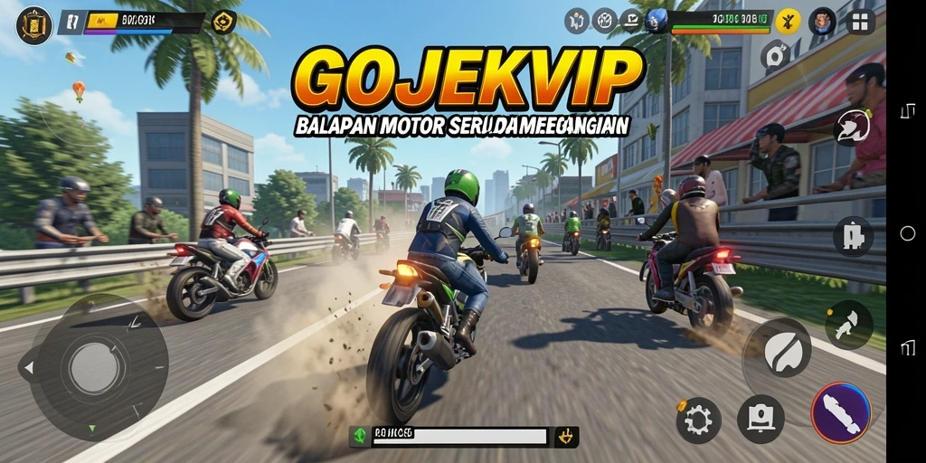 Gameplay seru balapan motor di GOJEKVIP.