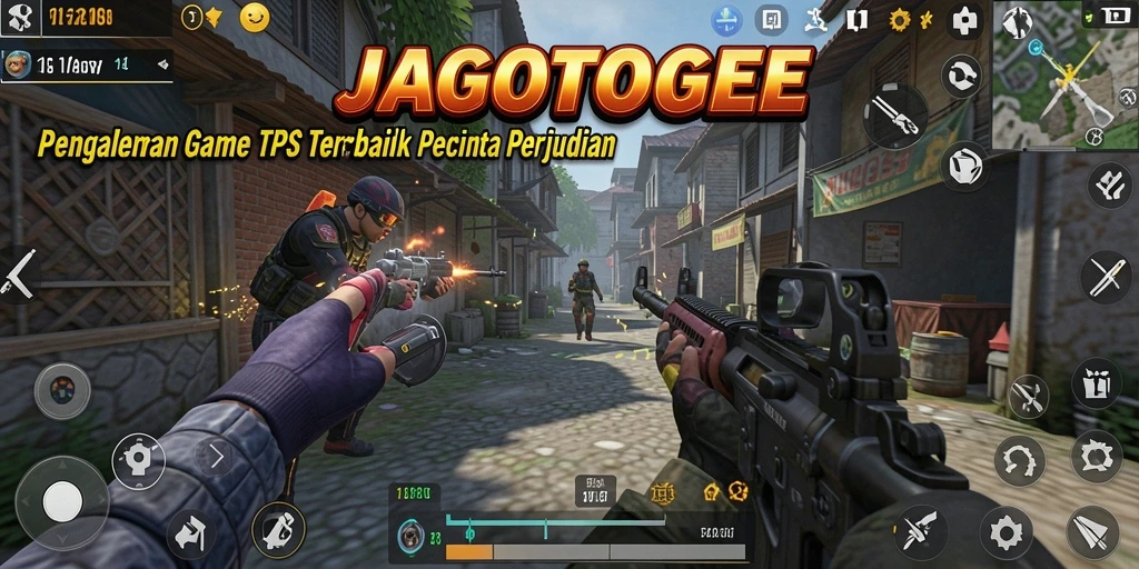 Tampilan gameplay seru di JAGOTOGEL dengan aksi tembak-tembakan yang mendebarkan.