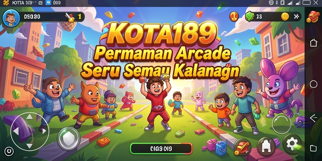 Tampilan gameplay KOTA189 yang penuh warna dan menarik perhatian.