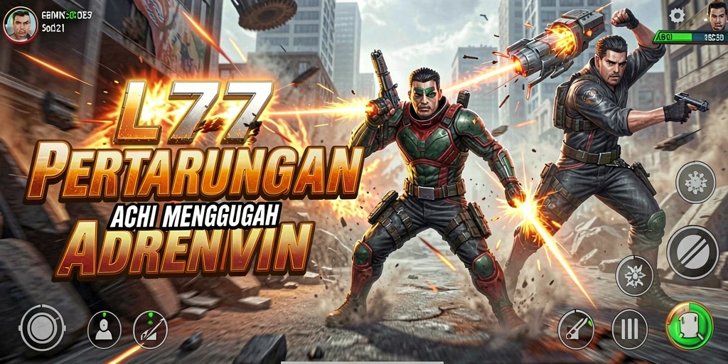 Screenshot menunjukkan karakter dalam pertarungan dinamis di L777.