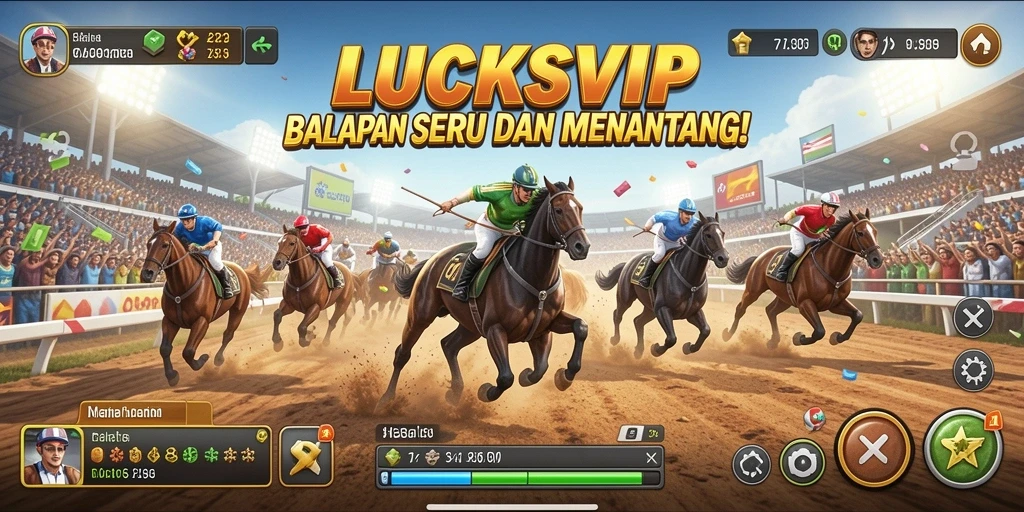 Menampilkan aksi balapan seru dengan mobil kencang di trek menantang.