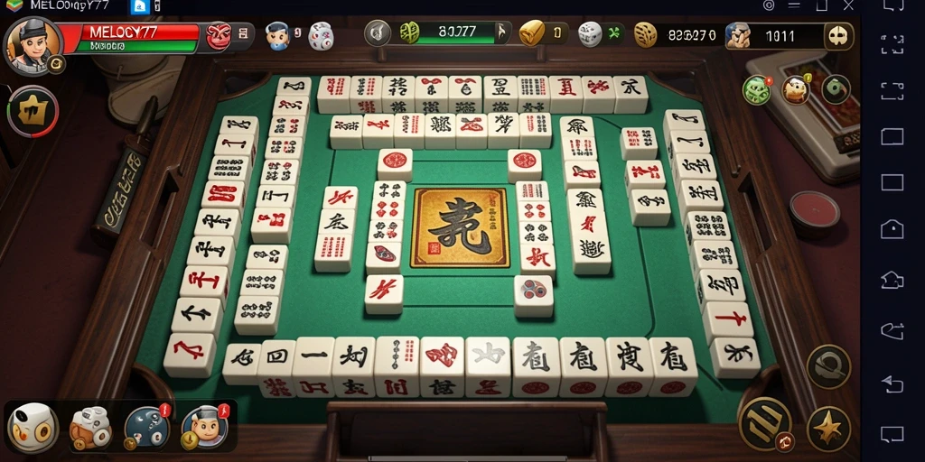 Gameplay menarik dalam MELODY77 yang menampilkan Mahjong yang seru.