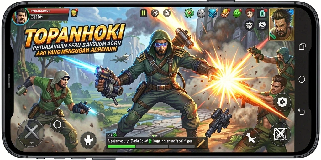 Screenshot menunjukkan aksi intens dari gameplay TOPANHOKI.