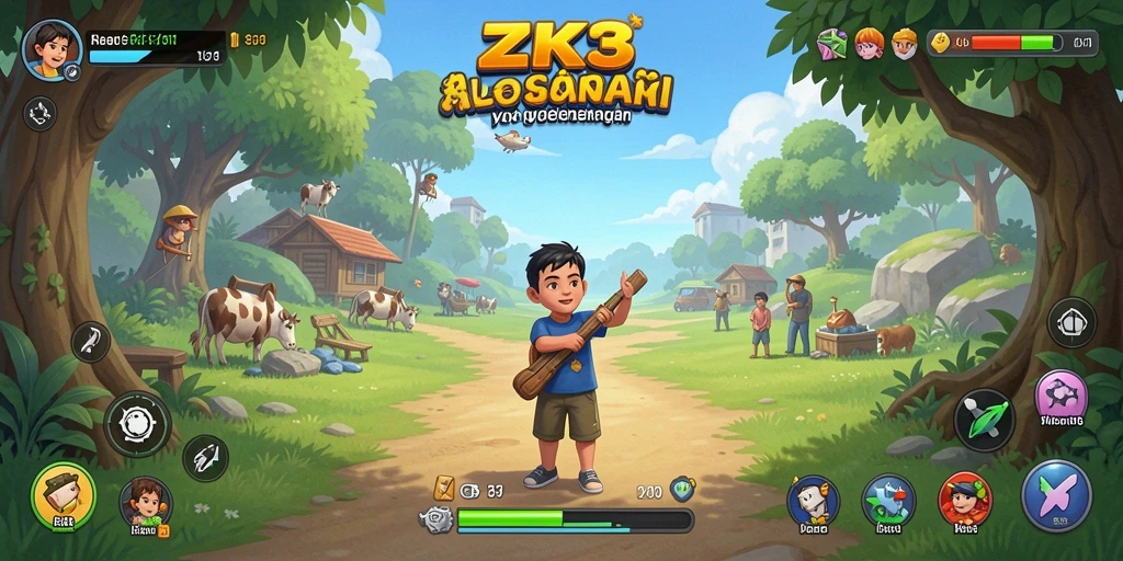 Tampilan gameplay <strong>ZK3</strong> yang menarik dan penuh warna.